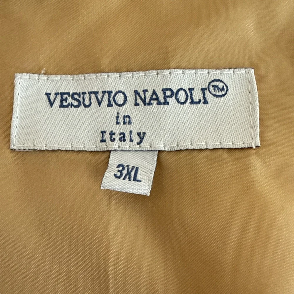 Vesuvio Napoli Mens Gold Paisley Tuxedo Vest 3XL Formal Wedding Elegant Guest